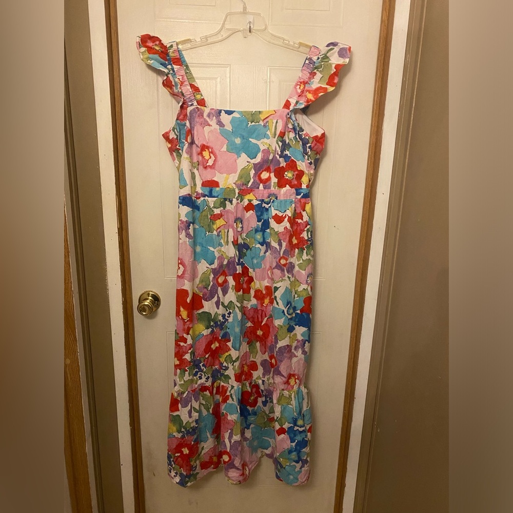 London Times Floral Sleeveless Maxi Dress Plus Size - Picture 3 of 8